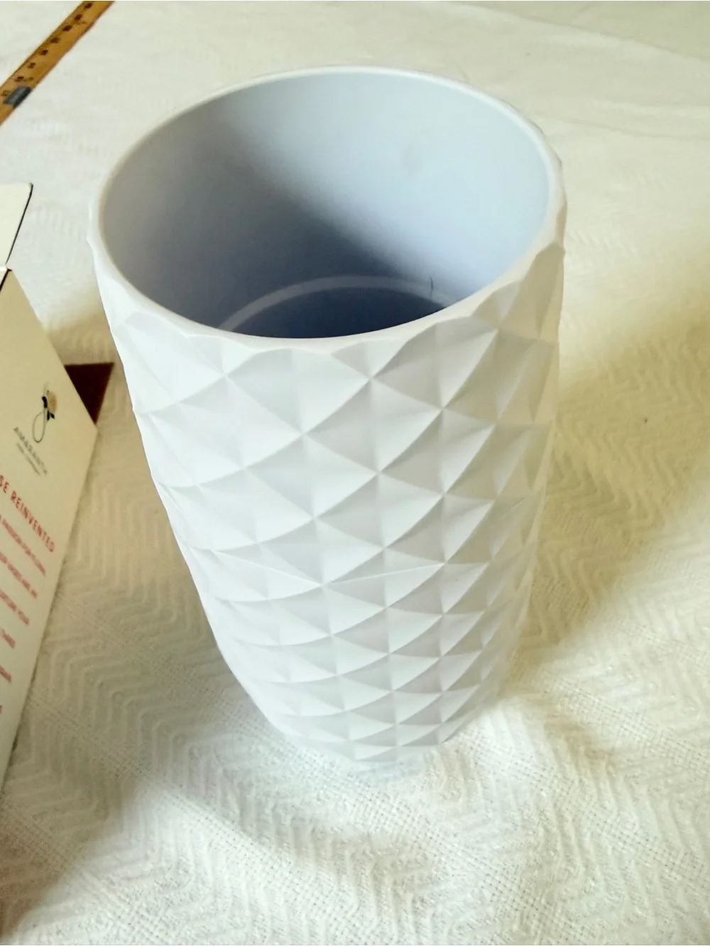 White water draining vase flower pot Art Deco Contemporary 10” height